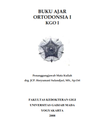 Buku Ajar Ortodonsia I KGO I